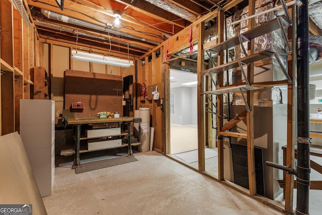 2240 Six Branches Dr, Roswell, GA 30076 - unfinished basement with a workshop area