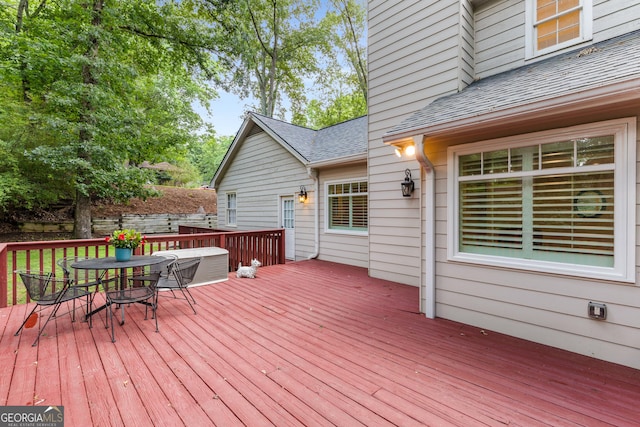 2240 Six Branches Dr, Roswell, GA 30076 - wooden terrace with outdoor dining area