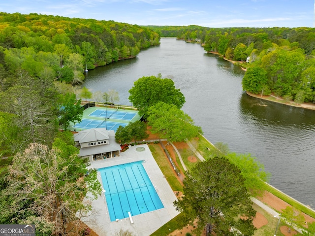 2240 Six Branches Dr, Roswell, GA 30076 - bird's eye view of a large body of water and a heavily wooded area