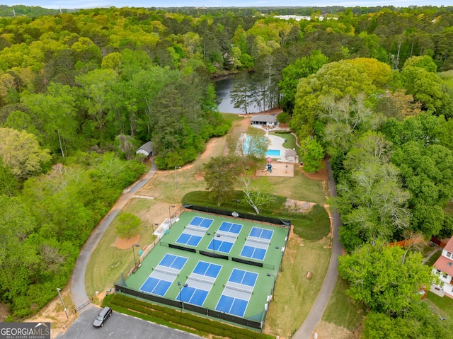 2240 Six Branches Dr, Roswell, GA 30076 - aerial view of a heavily wooded area and a pool