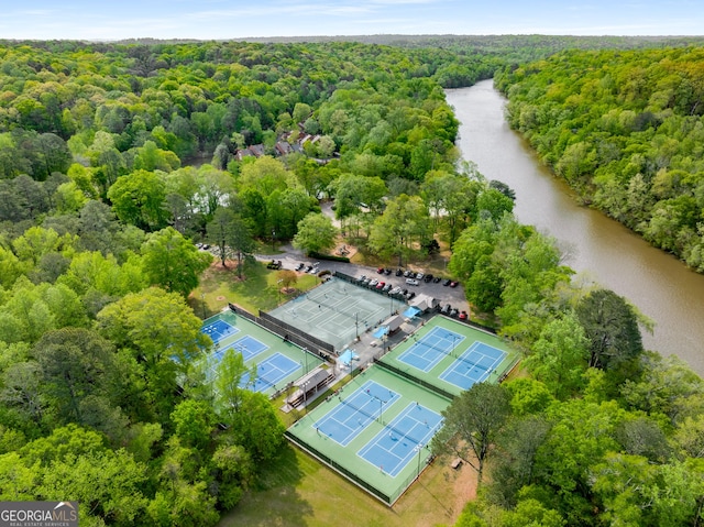 2240 Six Branches Dr, Roswell, GA 30076 - drone / aerial view of a forest and a nearby body of water