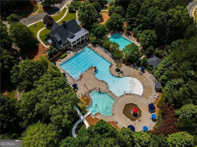 338 Boundless Ln, Canton, GA 30114 - aerial view of a pool area