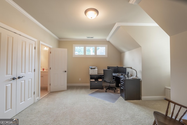2403 Wistful Way, Marietta, GA 30066 - carpeted home office with baseboards and ornamental molding