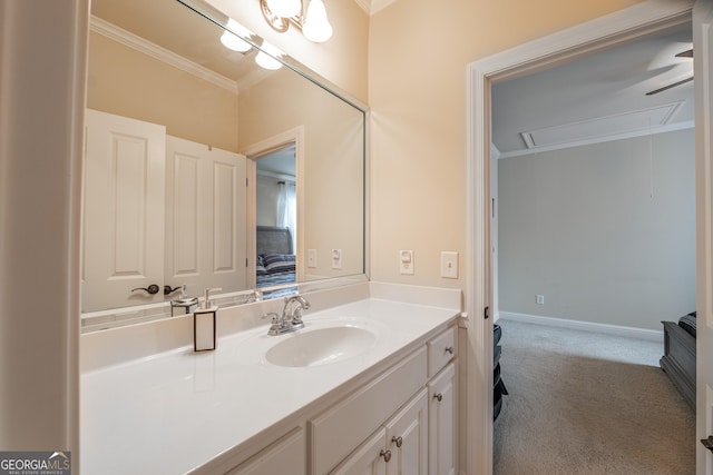 2403 Wistful Way, Marietta, GA 30066 - bathroom with ornamental molding and vanity