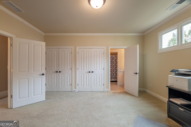 2403 Wistful Way, Marietta, GA 30066 - carpeted bedroom with two closets and crown molding