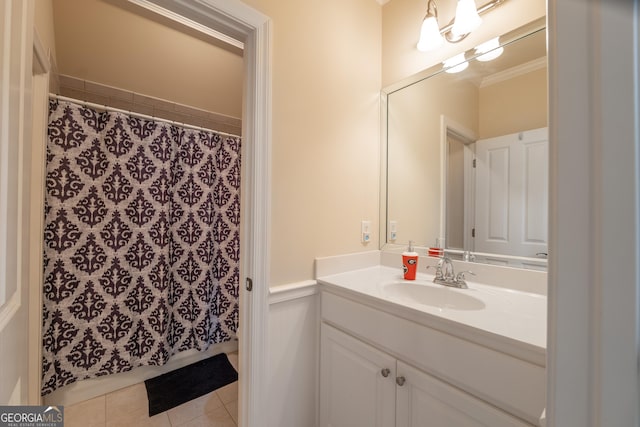 2403 Wistful Way, Marietta, GA 30066 - full bathroom featuring vanity, tile patterned floors, and curtained shower