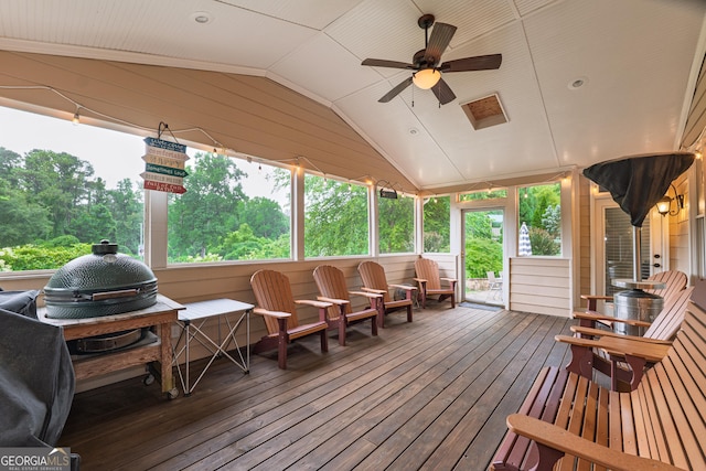 2403 Wistful Way, Marietta, GA 30066 - wooden terrace featuring a ceiling fan