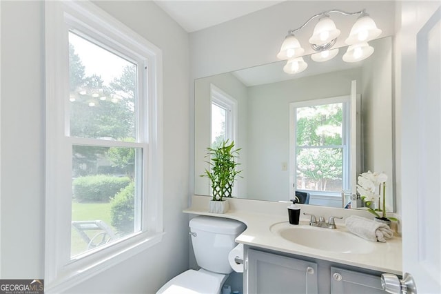 4180 Pineset Dr, Alpharetta, GA 30022 - bathroom featuring vanity and a chandelier