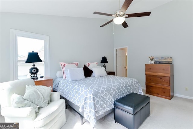 4180 Pineset Dr, Alpharetta, GA 30022 - bedroom with light carpet and a ceiling fan