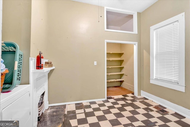 226 Noyes St, Cedartown, GA 30125 - laundry area with tile patterned floors and washer / dryer