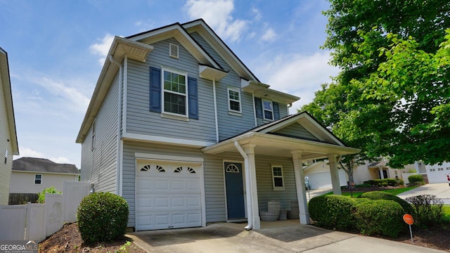 400 Silver Spring St, Dallas, GA 30157 - view of front facade with an attached garage, driveway, and covered porch