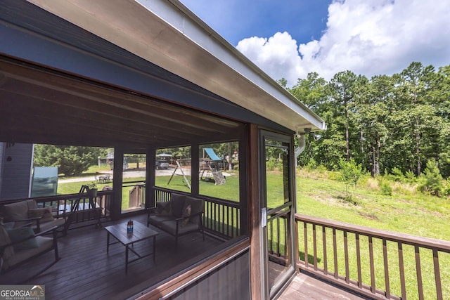 1101 Moon Rd, Shiloh, GA 31826 - wooden deck with a yard and a playground