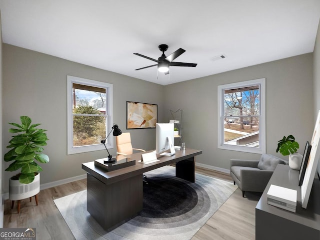 2308 Mark Trl, Decatur, GA 30032 - office space with light wood-type flooring, plenty of natural light, and ceiling fan