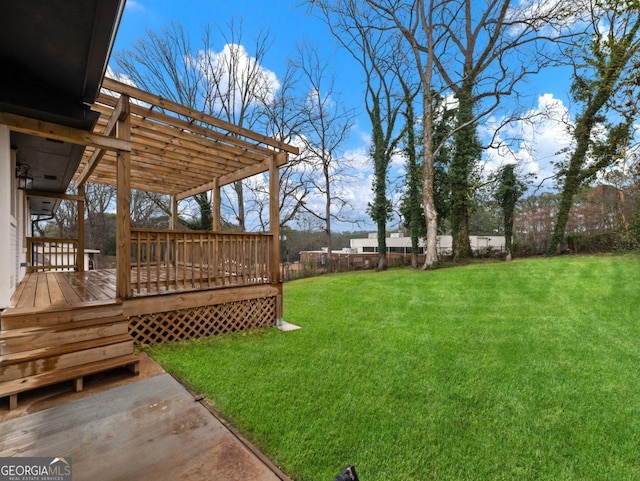 2308 Mark Trl, Decatur, GA 30032 - fenced backyard featuring a deck and a pergola