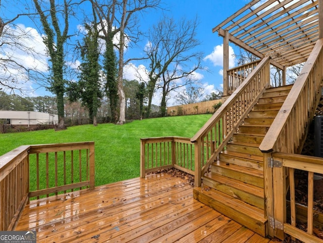 2308 Mark Trl, Decatur, GA 30032 - deck with stairway and a fenced backyard
