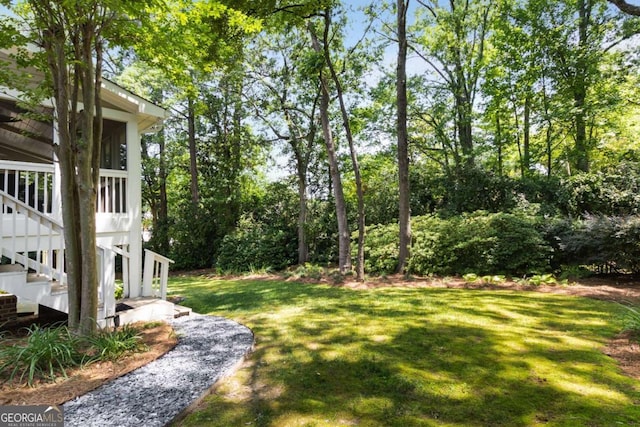 2375 Hyde Park Ct NW, Atlanta, GA 30318 - view of grassy yard with stairway