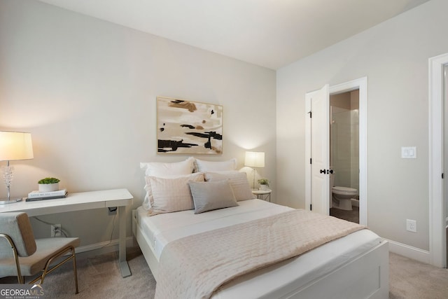 510 Walden Glen Ln, Alpharetta, GA 30004 - bedroom with light colored carpet and ensuite bath