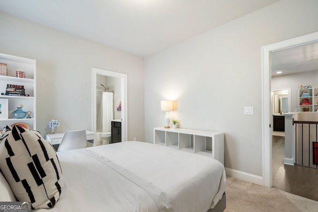 510 Walden Glen Ln, Alpharetta, GA 30004 - carpeted bedroom with baseboards and ensuite bath