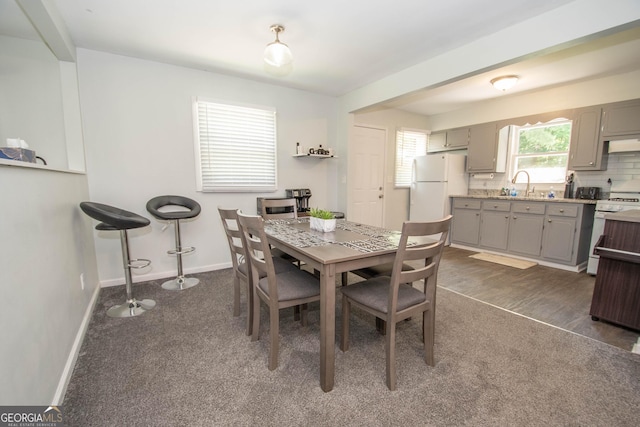 109 Susie Pl, Newnan, GA 30265 - dining space with baseboards and dark colored carpet