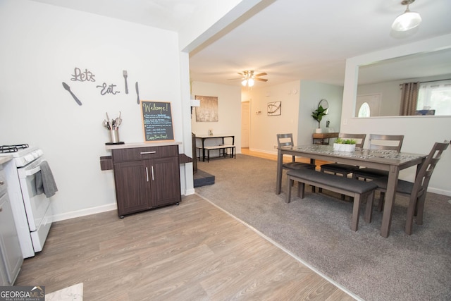 109 Susie Pl, Newnan, GA 30265 - dining space with light wood finished floors and ceiling fan