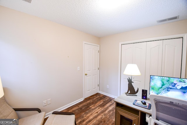 17 Kingsbrook Ln, Newnan, GA 30265 - office space featuring dark wood finished floors and a textured ceiling