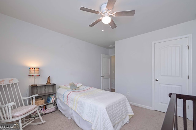 110 Serendipity Way, Dallas, GA 30157 - bedroom with light carpet and a ceiling fan