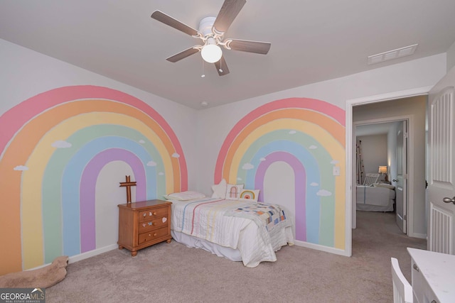 110 Serendipity Way, Dallas, GA 30157 - bedroom with carpet floors and a ceiling fan