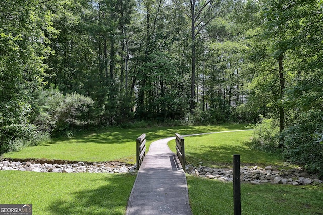 110 Serendipity Way, Dallas, GA 30157 - view of community with a lawn and a forest view