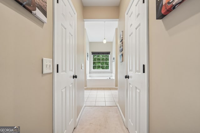 6521 Boulder Crest Ct, Flowery Branch, GA 30542 - hall featuring baseboards and light tile patterned flooring