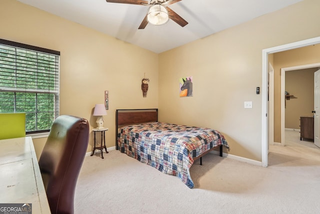 6521 Boulder Crest Ct, Flowery Branch, GA 30542 - carpeted bedroom featuring baseboards and ceiling fan