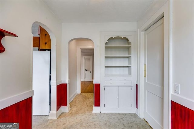 303 Hardee St, Dallas, GA 30132 - hall featuring carpet flooring, arched walkways, and built in features