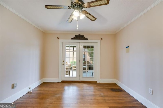 303 Hardee St, Dallas, GA 30132 - unfurnished room with wood finished floors, ceiling fan, and crown molding