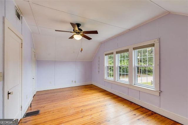 303 Hardee St, Dallas, GA 30132 - additional living space featuring vaulted ceiling, light wood finished floors, and a ceiling fan