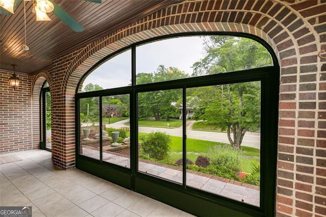 303 Hardee St, Dallas, GA 30132 - unfurnished sunroom featuring ceiling fan
