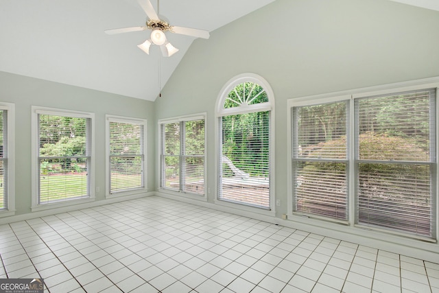 40 Springwater Chase, Newnan, GA 30265 - unfurnished sunroom with tile patterned floors and high vaulted ceiling