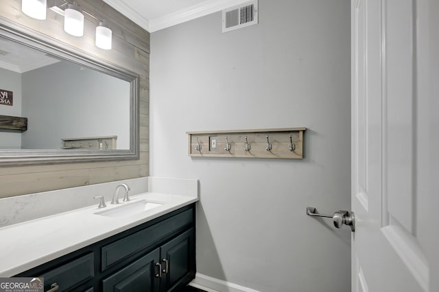40 Springwater Chase, Newnan, GA 30265 - bathroom with ornamental molding and vanity