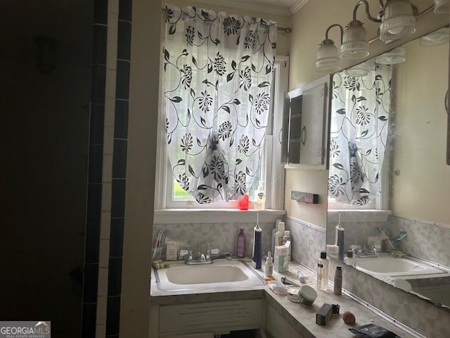 680 Thomas Rd, Trion, GA 30753 - bathroom featuring ornamental molding and a bath