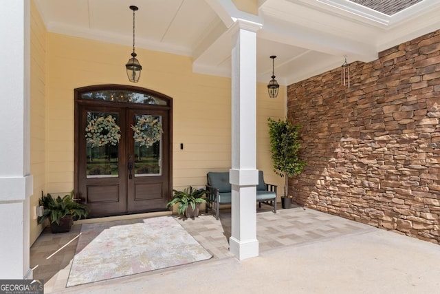 1413 N Walkers Mill Rd, Griffin, GA 30223 - view of exterior entry featuring french doors and a porch