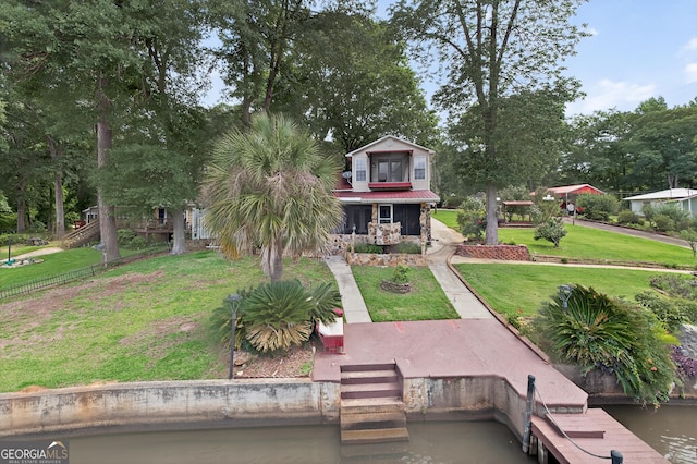 106 Oak Ln, Eatonton, GA 31024 - view of front facade with a dock and a porch