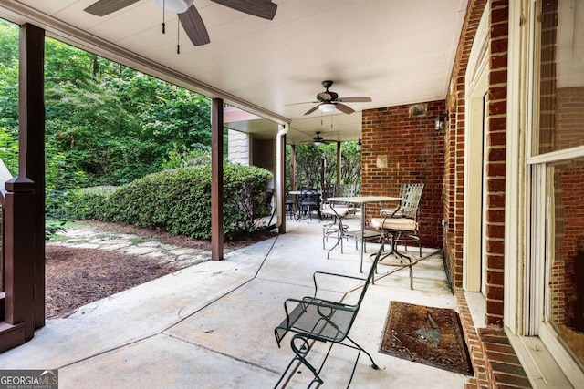 287 Scenic Falls Blvd, Hoschton, GA 30548 - view of patio with ceiling fan and outdoor dining area
