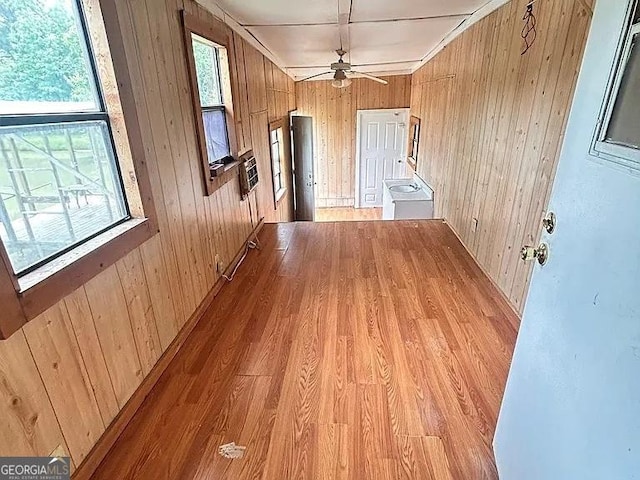 1004 Gordon Ave, Mcrae-Helena, GA 31037 - hall with wooden walls and light wood-style flooring