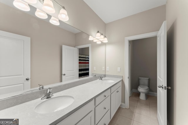 4130 Millbrook Ct, Suwanee, GA 30024 - bathroom with double vanity and tile patterned flooring