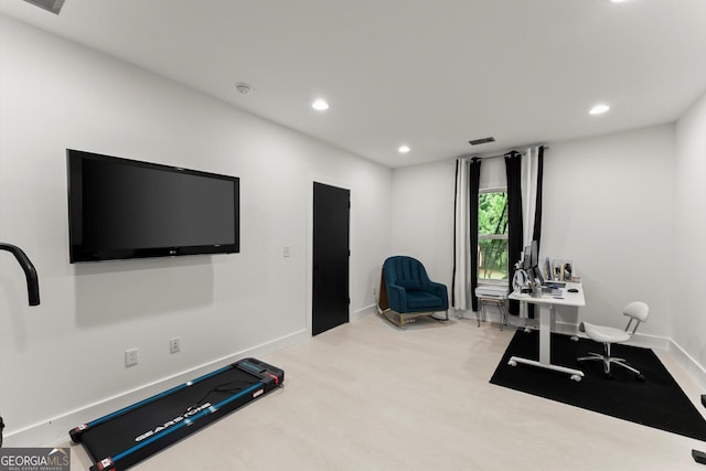 4130 Millbrook Ct, Suwanee, GA 30024 - exercise area with wood finished floors and recessed lighting