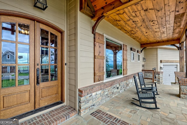 899 Ridge Pointe Way, Blairsville, GA 30512 - property entrance with french doors and covered porch