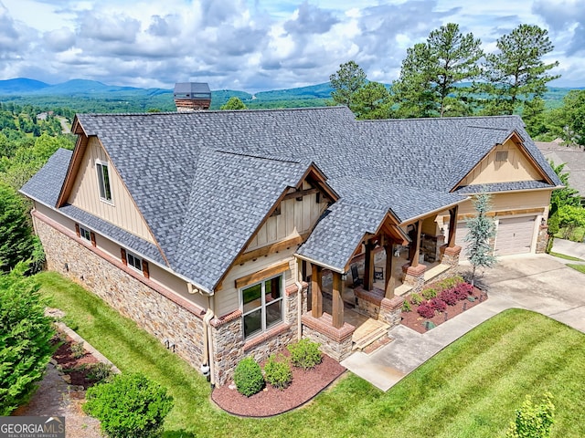 899 Ridge Pointe Way, Blairsville, GA 30512 - view of front of home featuring stone siding, board and batten siding, and roof with shingles