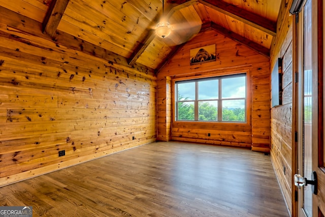 899 Ridge Pointe Way, Blairsville, GA 30512 - empty room with wooden walls, wooden ceiling, and wood finished floors