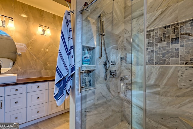 899 Ridge Pointe Way, Blairsville, GA 30512 - full bathroom featuring vanity and a stall shower
