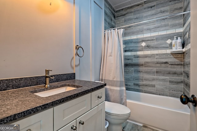 899 Ridge Pointe Way, Blairsville, GA 30512 - full bathroom with vanity and shower / bathtub combination with curtain