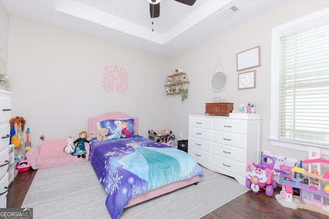 311 Kendall Ct, Perry, GA 31069 - bedroom with wood finished floors and ceiling fan