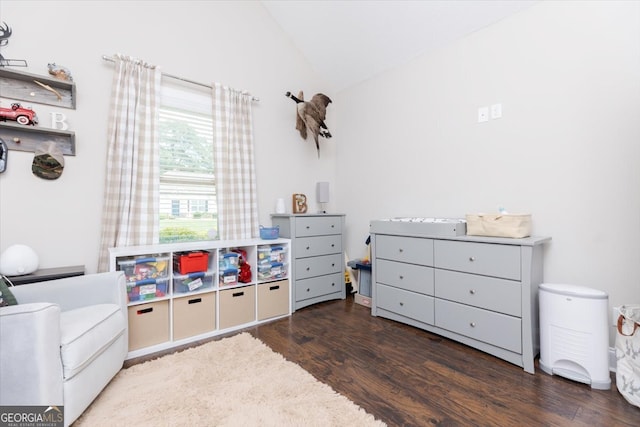 311 Kendall Ct, Perry, GA 31069 - playroom featuring vaulted ceiling and wood finished floors